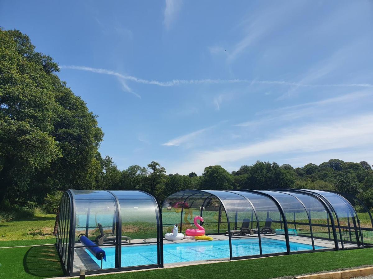 Gites De Maner Ster - Le Frene Piscine Ou Le Chene Piscine Et Spa Privatif Cléden-Poher المظهر الخارجي الصورة
